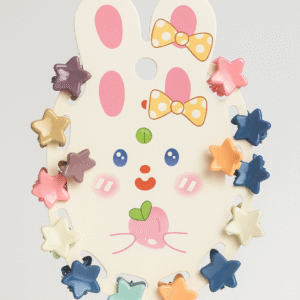 Cute Multicolor Star Hair Clip Set for Girls – Pack of 12 Stylish Hair Accessories