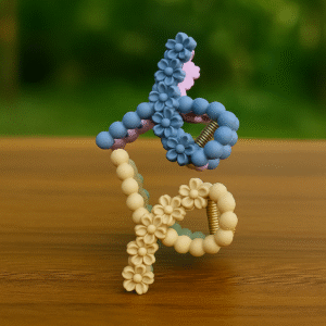 Stylish Floral Beaded Hair Clip for Women & Girls – Elegant Pastel Design